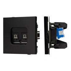 Изображение Двойная компьютерная розетка RJ-45 Cat.6 Arlight TENDO черный матовый 054101