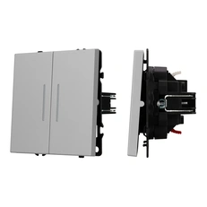 Изображение Выключатель звонковый 2-клавишный с подсветкой Arlight NOBE, никель soft-touch 061788(2)
