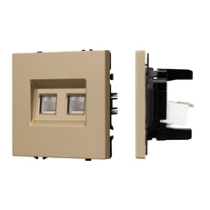 Изображение Розетка компьютерная двойная RJ-45 Arlight NOBE, золотой песок soft-touch 054314(1)