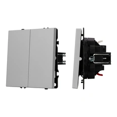 Изображение Выключатель звонковый 2-клавишный Arlight NOBE, никель soft-touch 061786(1)