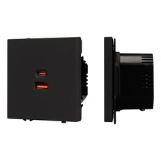Изображение Встраиваемая розетка USB тип A+C, 65W, Arlight NOBE, черный оникс soft-touch 054317(1)