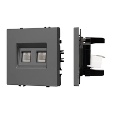 Изображение Розетка компьютерная двойная RJ-45 Arlight NOBE, серый базальт soft-touch 054315(1)